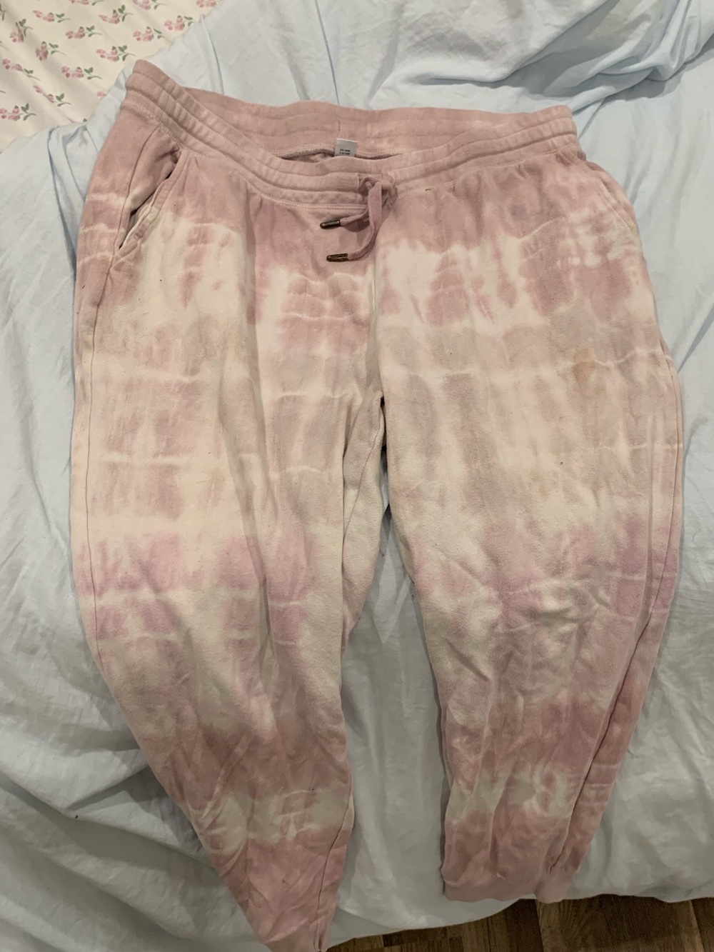 Old Navy Pink & White Tie-Dye Jogger Pants